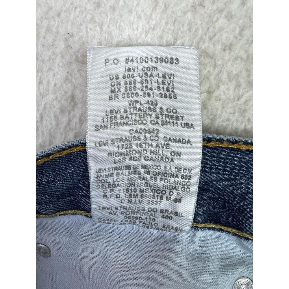 Levis 505 Jeans Mens 36x34 Blue Regular Straight Cotton Denim Pants Medium Wash - Picture 11 of 16